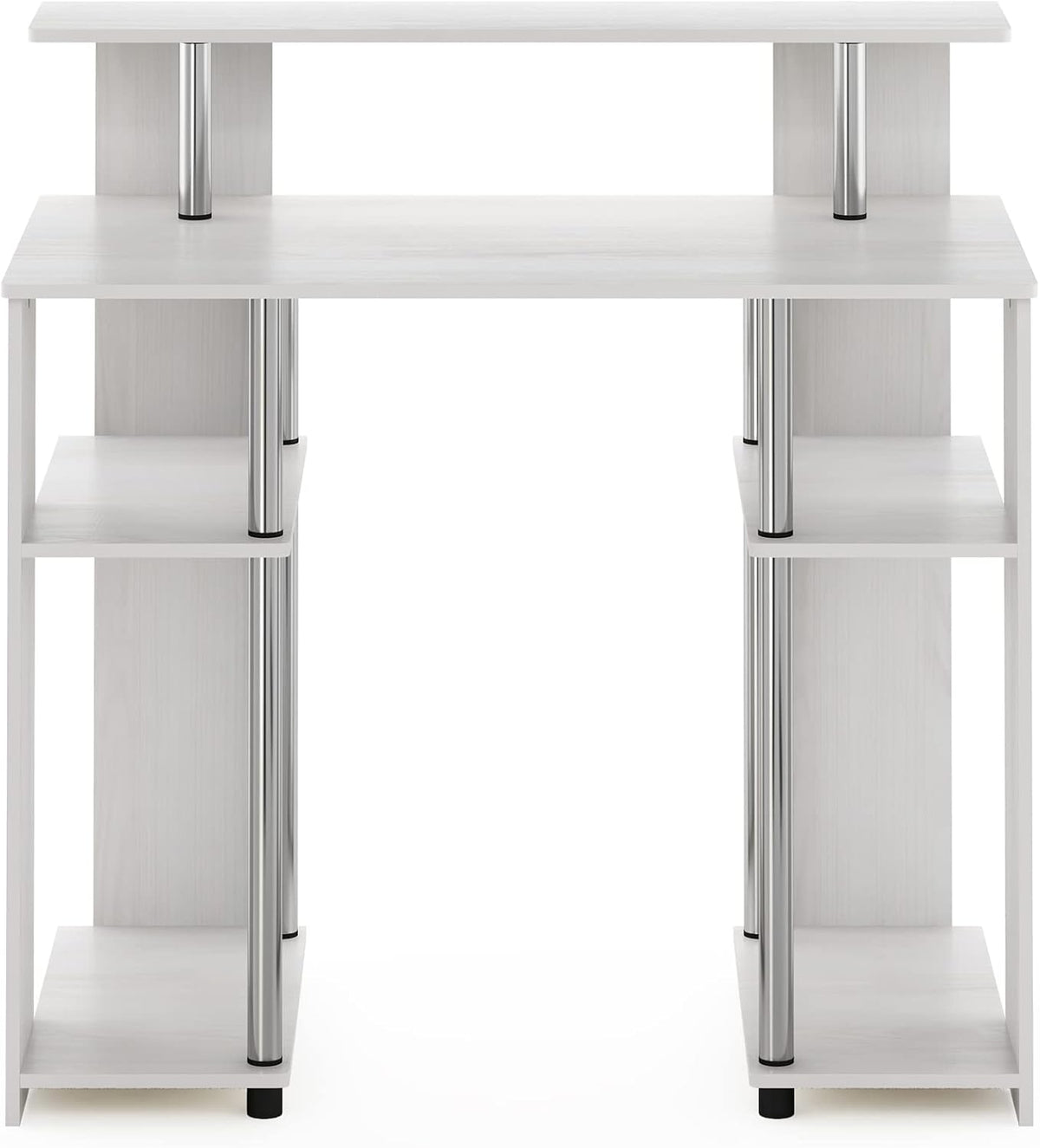 Jaya Simple Design Computer Writing Desk, White Oak/Stainless Steel