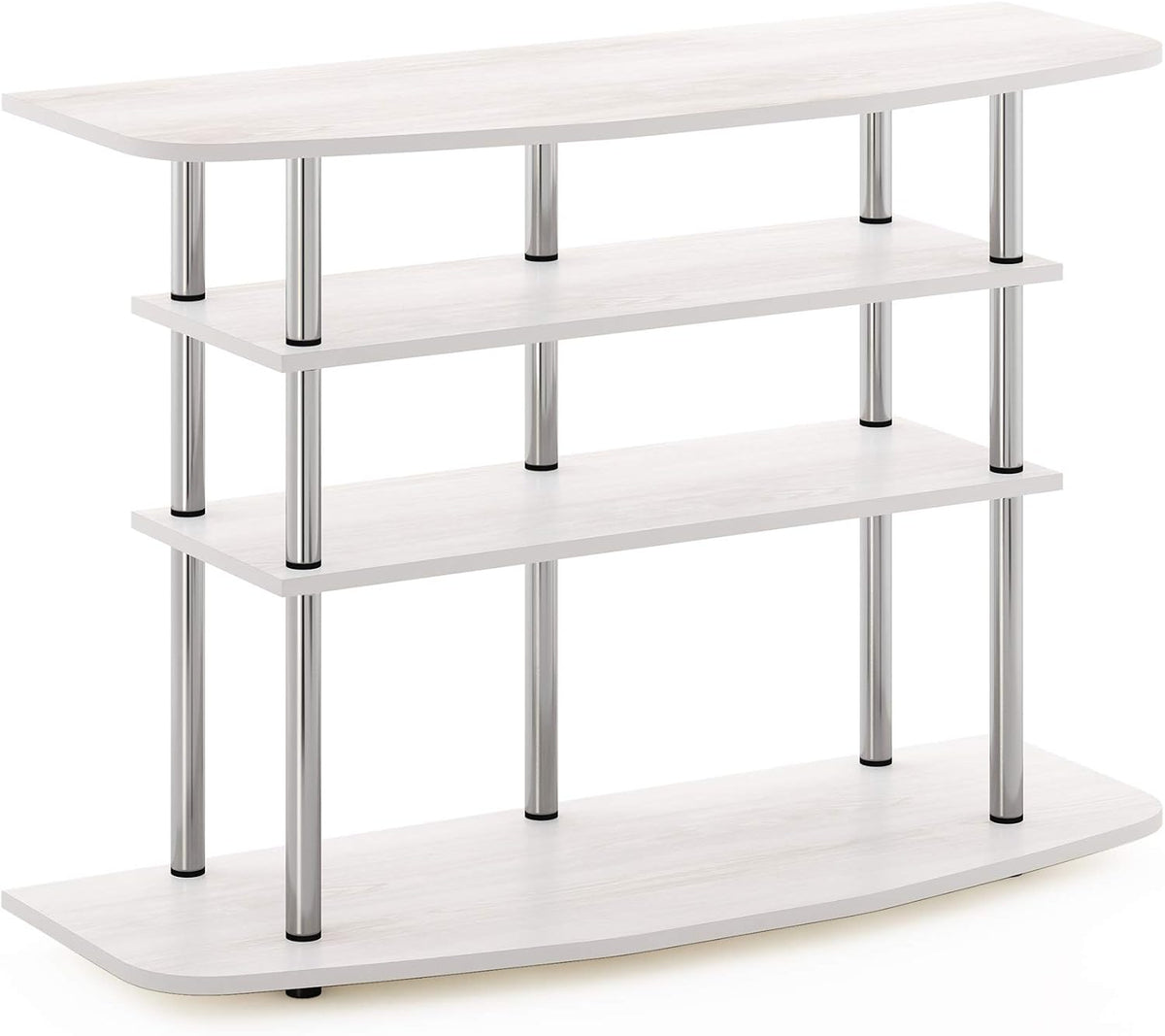 Frans Turn-N-Tube TV Stand for TV Size up to 43 Inch, 4-Tier, White Oak