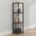 Turn-N-Tube Toolless 4-Tier Storage Shelves, Columbia Walnut
