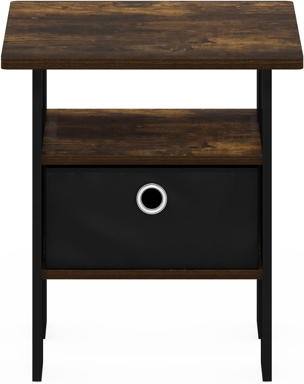ANDREY Square Side Table, End Table, Night Stand, Amber Pine