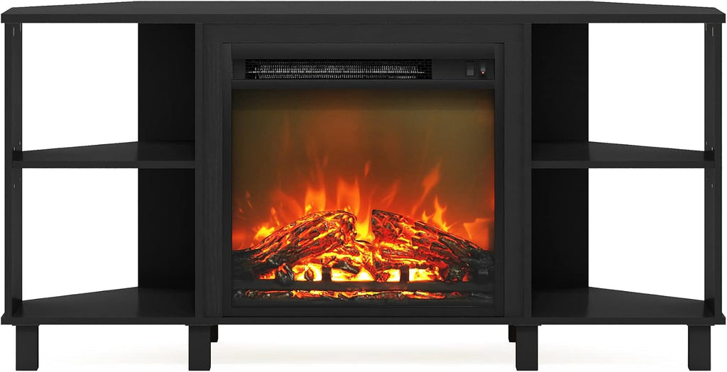JENSEN Corner Fireplace TV Stand for TV up to 50 Inch, Americano