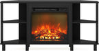 JENSEN Corner Fireplace TV Stand for TV up to 50 Inch, Americano