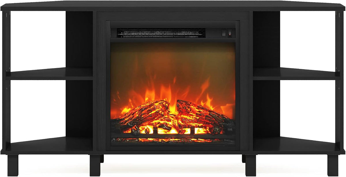 JENSEN Corner Fireplace TV Stand for TV up to 50 Inch, Americano