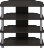 Turn-N-Tube Easy Assembly 4-Tier Petite Entertainment Center / TV Stand / TV Unit / TV Desk, Espresso/Grey