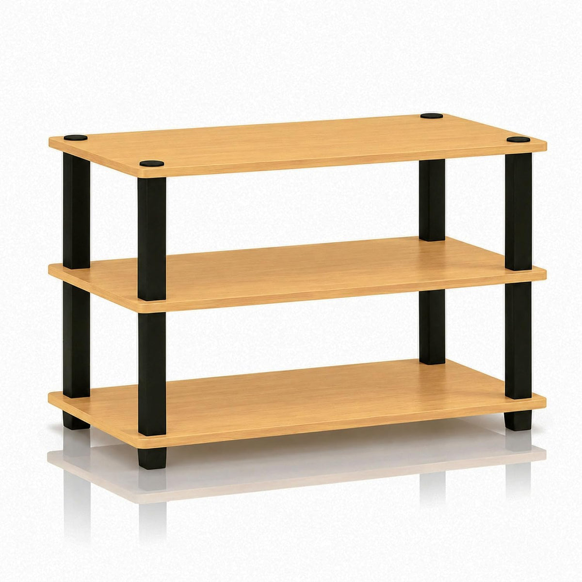 Turn-S-Tube 3-Tier Shoe Rack, Light Cherry/Black
