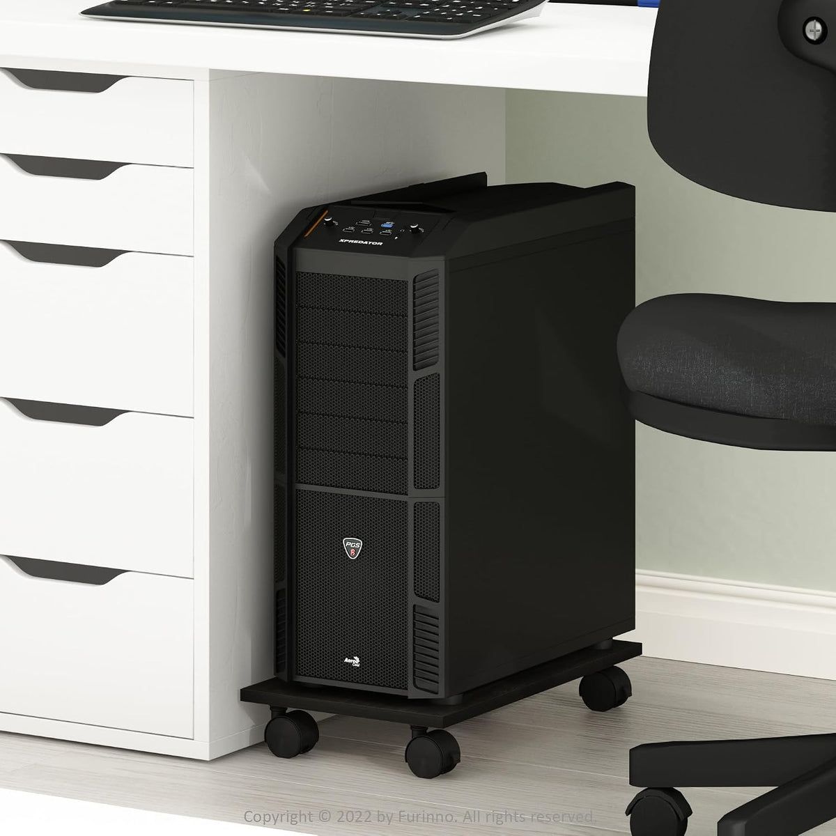 ECON Toolless Under Desk Printer Stand, Espresso