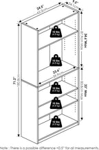 Jaya 5-Tier Book Shelf with Adjustable Shelves, Black Espresso