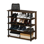 Turn-N-Tube 5 Tier Wide Shoe Rack, French Oak Grey/Black , 32 Inch