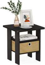 ANDREY Square Side Table, End Table, Night Stand, Dark Espresso