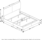 PESSAC PU Leather Upholstery Bed Frame, Cal King Size, Black
