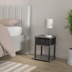Turn-N-Tube 3-Tier End Table, French Oak Grey/Black/Black,18063GYW/BK/BK