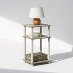 JUST Toolless 3-Tier Night Stand, Open Storage, Sonoma Oak