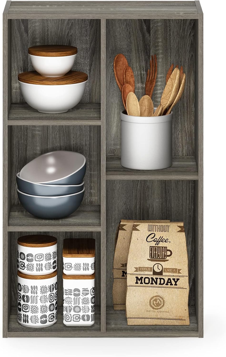 Luder 5-Cube No Tool Assembly Open Shelf, French Oak