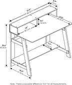 Simplistic A Frame Computer Desk, Black/French Oak Grey