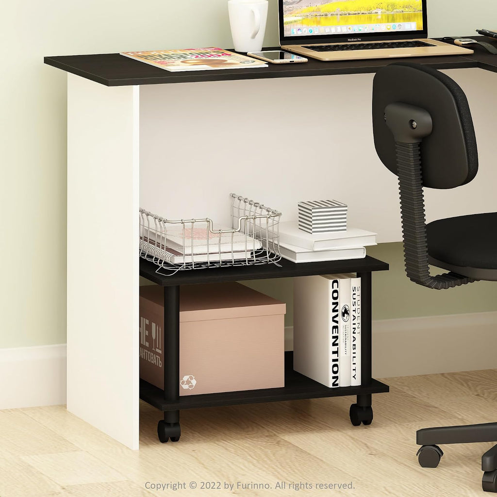 Econ Home Office Under Desk CPU and Printer Stand with Wheels, Espresso/Black