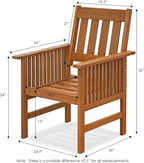 TIOMAN Patio Chair, Mediterranean Outdoor Lawn Chair, Armchair with Cushion, for Patio, Garden, Porch, Light Wood