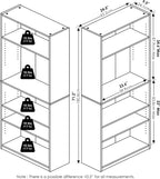 Jaya Set of 2 5-Tier Book Shelf with Open Shelves, Darkwood