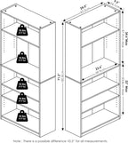 Jaya 5-Tier Book Shelf with Adjustable Shelves Set of 2, Darkwood