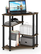 Turn-N-Tube Toolless Corner Baker Racks, Desk, Columbia Walnut