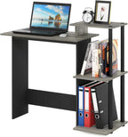 EFFICIENT Desk, 28.6" Wide Gaming Desk with 3 Open Side Shelves, Laptop Notebook Computer Desk, Office Desk for Home Office, Study Room, Dorm, Bedroom, French Oak