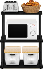 Turn-N-Tube 3-Tier Toolless Kitchen Storage Shelf, Americano/Black