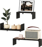 Rossi Floating Shelves for Wall Set of 3, Wall Shelf, Wall Mounted Shelves for Bathroom, Home Office, Living Room, Black Espresso