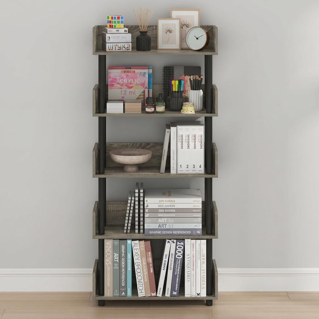 Turn-N-Tube Book Shelf, 5-Tier Bookshelf, Bookcases, French Oak
