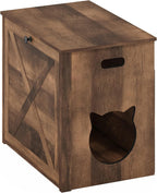 Peli Small Cat Litter Box Enclosure with Single Door, Rustic Brown