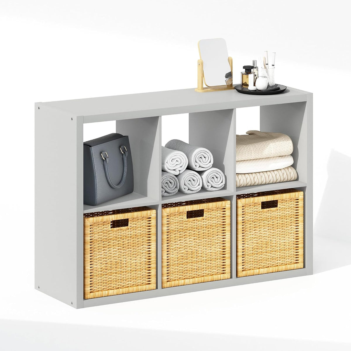 Cubic Extra Thick 6-Cube Closet Organizers and Storage, Light Grey