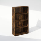 Simple Book Shelf, 4-Tier Bookshelf, Bookcase with Open Shelf, 9.4 x 23.6 x 41.7, for Living Room, Bedroom, Home Office, Amber Pine