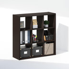 Cubic Extra Thick 9-Cube Closet Organizers and Storage, Dark Oak