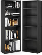 Jaya 5-Tier Book Shelf with Adjustable Shelves Set of 2, Darkwood
