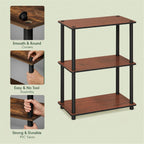Turn-N-Tube Toolless Assembly 3-Tier Closet Shelf, Dark Cherry