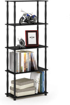 Turn-N-Tube 5-Tier Multipurpose Shelf / Display Rack / Storage Shelf / Bookshelf, Classic Tubes, Americano/Black