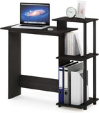 EFFICIENT Desk, 28.6" Wide Gaming Desk with 3 Open Side Shelves, Laptop Notebook Computer Desk, Office Desk for Home Office, Study Room, Dorm, Bedroom, Dark Espresso