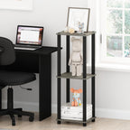 Simplistic Set of 2 Toolless 2-Tier Side Tables, French Oak