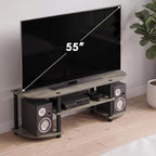TURN-S-TUBE 3-Tier TV Stand for TVs up to 55 Inch, French Oak