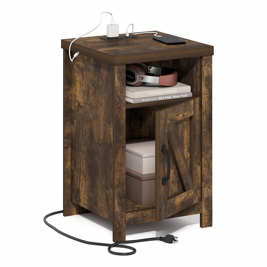 ANDREY Square Side Table, End Table, Night Stand, Dark Espresso