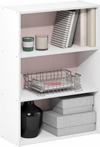 PASIR 3-Tier Book Shelf, White/Pastel Pink