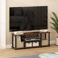 Turn-N-Tube No Tools 3D 3-Tier Entertainment TV Stand up to 50 inch TV, Round Tubes, Dark Brown / Black