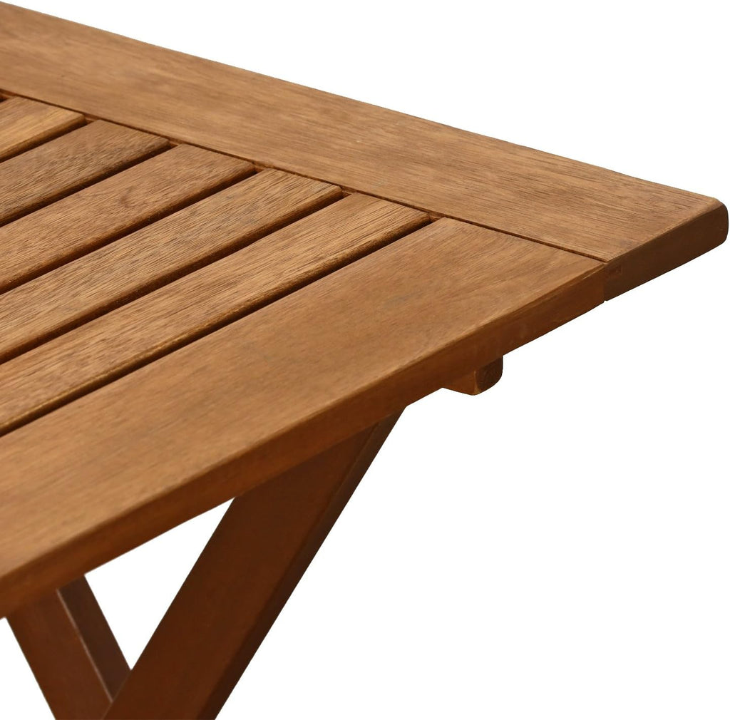 TIOMAN Outdoor Dining Set, Slatted Hardwood, Natural