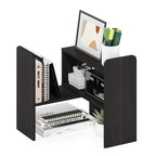 CLASSIC Desk Organizers and Hutch, Open Shelf Expandable Office Organization, Adjustable Desk Top Display Book Shelf, for Paper, Office Supplies, French Oak