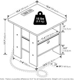 Andrey Charging Station Nightstand with Storage Bin, Flagstaff Oak