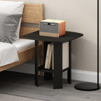 TIDUR 2-Tier Open Shelf Design Night Stand, Espresso