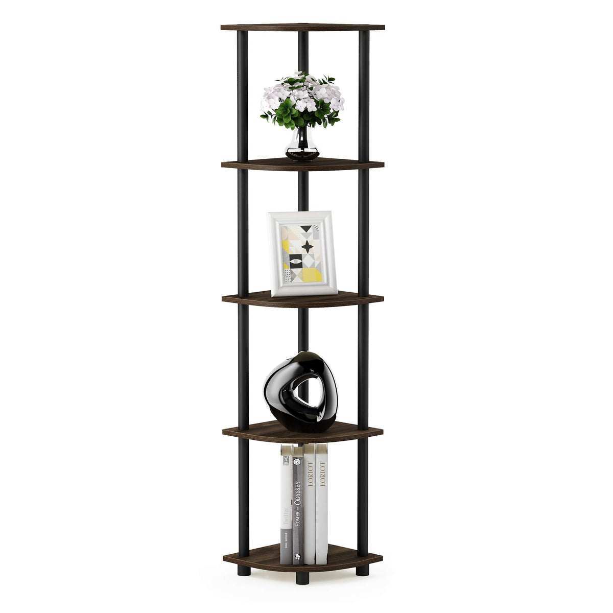 99152BE/WH/IV 3-Tier Go Green Multipurpose Storage Rack Shelving Unit Bookshelf Cabinet with 2 Bins, Beech Finish
