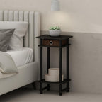 Turn-N-Tube Tall Nightstand with Bin, 1-Pack, Plastic Poles, Espresso/Brown