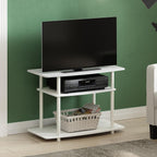 Turn-N-Tube TV Stand, 3-Tier No Tools Entertainment Center, TV Console for TV up to 32 Inch, for Living Room, Bedroom, White