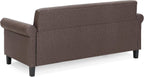 Bastia Vintage Modern Chesterfield Button Tufted 3-Seater Sofa Couch for Living Room, Brown Faux Leather