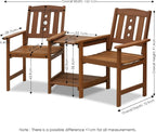 TIOMAN Outdoor Dining Set, Jack & Jill Bistro Set, for Patio, Garden, Porch, Natural
