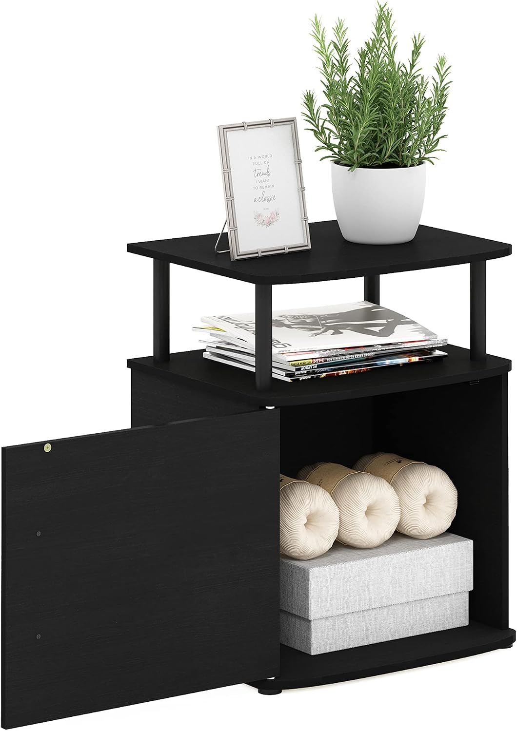 Jaya End Table, One, Black Wood